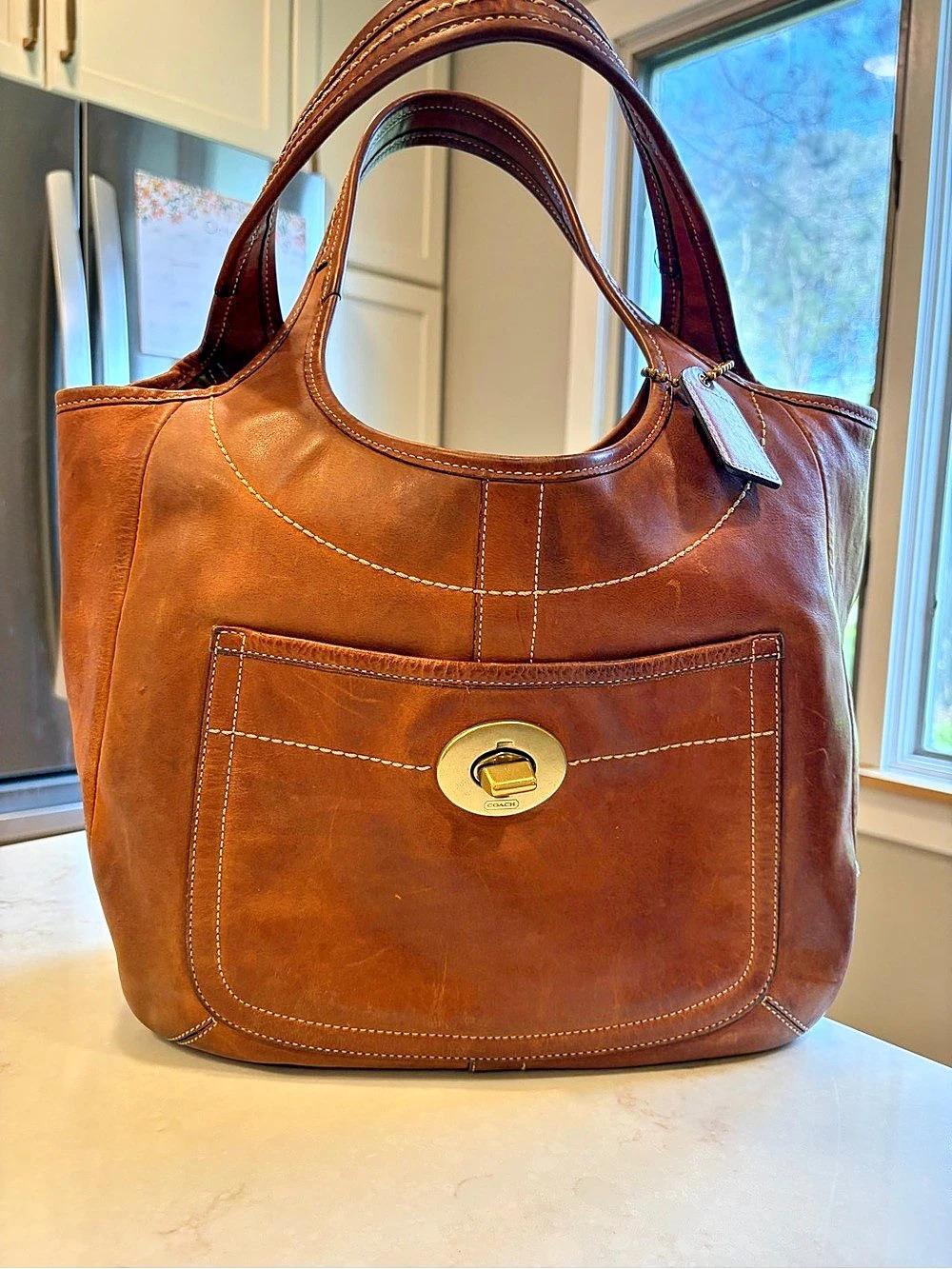 Coach Legacy Ergo Large Tote 11011 Whiskey Leather 2007 Vintage Y2K